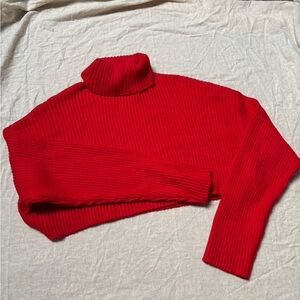 Red Turtleneck Women's Sweater